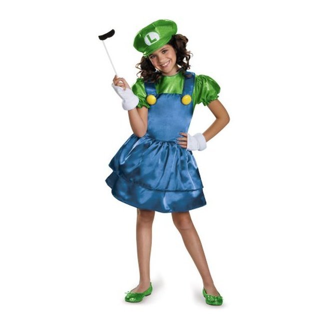 Luigi Skirt Version Child Costume - Jokers Costume Mega Store
