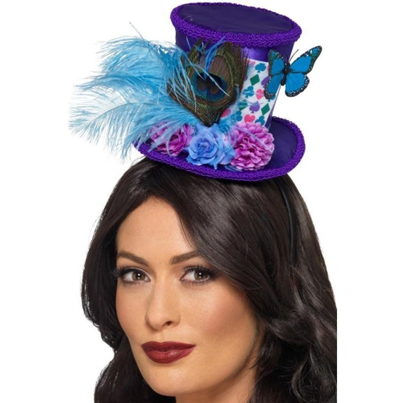 Mad Hatter Mini Feather Hat - Jokers Costume Mega Store