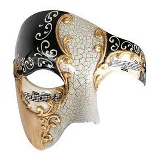 MAESTRO Black and Gold Eye Mask - Jokers Costume Mega Store