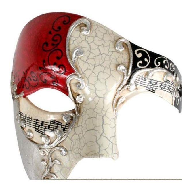 Maestro Eye Mask Zoom Maestro Eye Mask - Red/Siver - Jokers Costume Mega Store