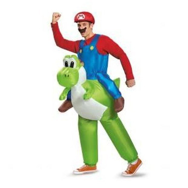 Mario Riding Yoshi Inflatable Adult Costume - Jokers Costume Mega Store