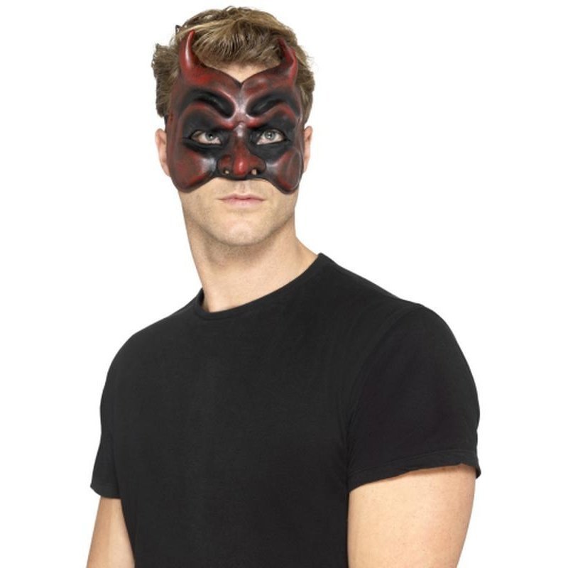 Masquerade Devil Mask, Latex Mens - Jokers Costume Mega Store