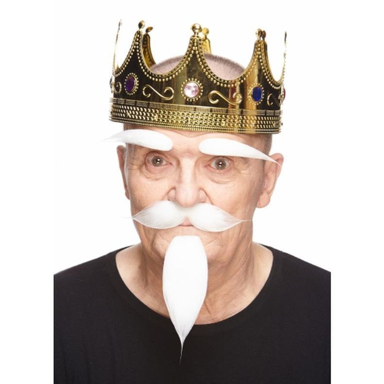 Medieval White Beard, Moustache And Eyebrows - Jokers Costume Mega Store