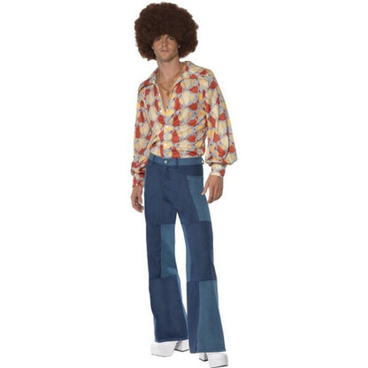 Men's Patchwork Flares, Denim Look - Jokers Costume Mega Store
