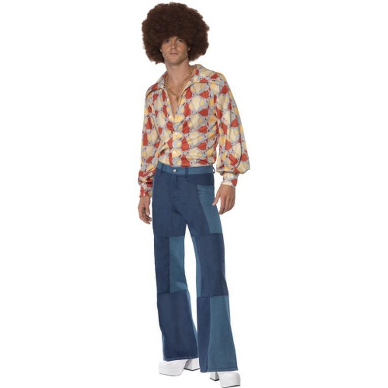 Men's Patchwork Flares, Denim Look - Jokers Costume Mega Store
