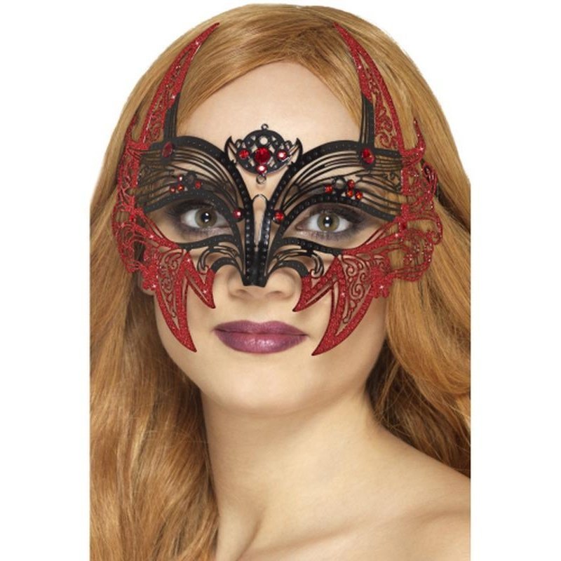 Metal Filigree Devil Eyemask - Jokers Costume Mega Store