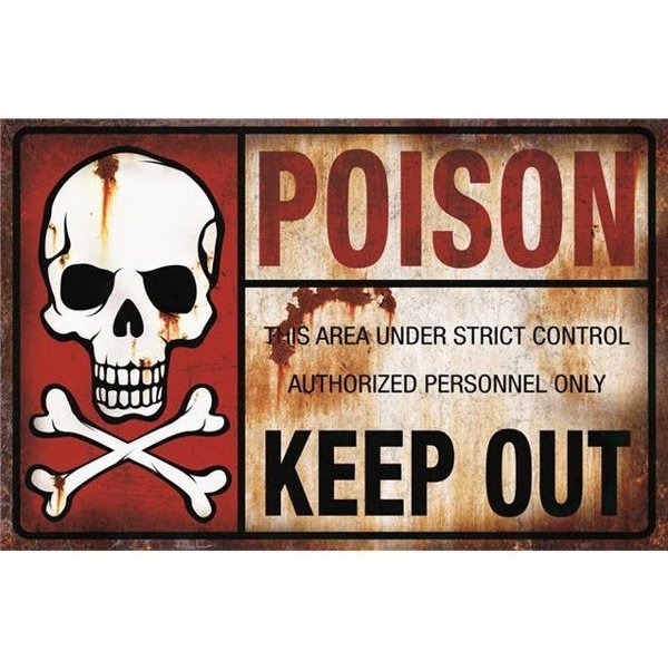 Metal Poison Sign - Jokers Costume Mega Store