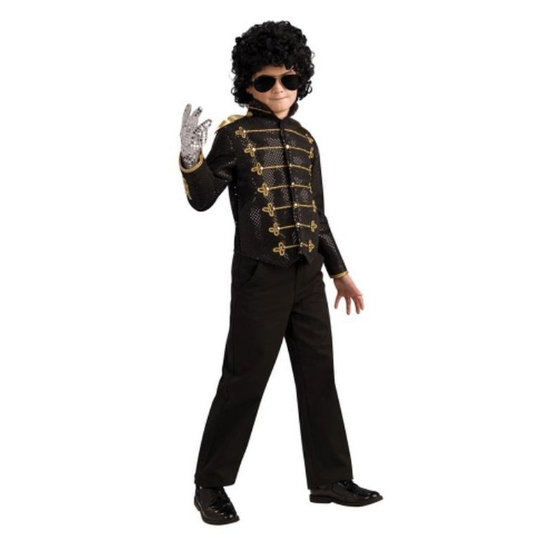 Michael Jackson Child Deluxe Black Military Jacket M - Jokers Costume Mega Store