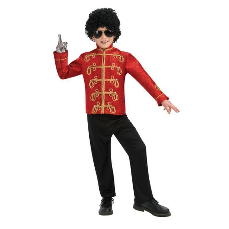 Michael Jackson Child Deluxe Red Military Jacket M - Jokers Costume Mega Store