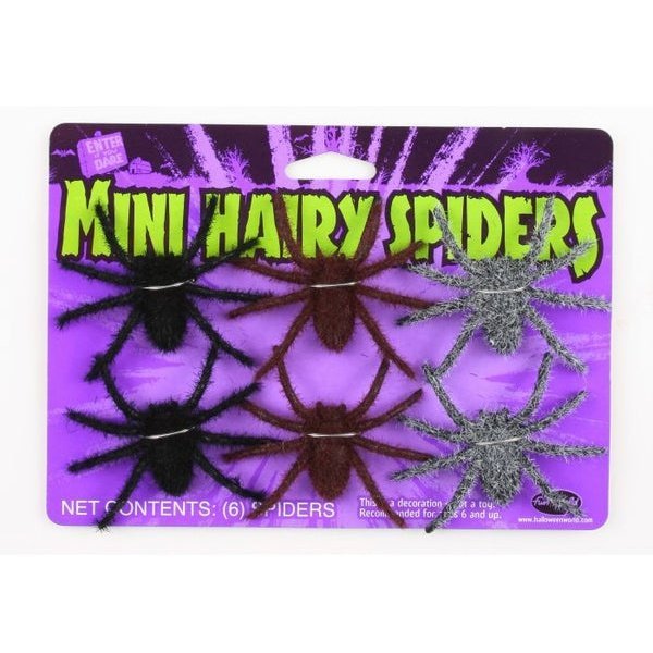 Mini Hairy Spiders Halloween Decoration - Jokers Costume Mega Store