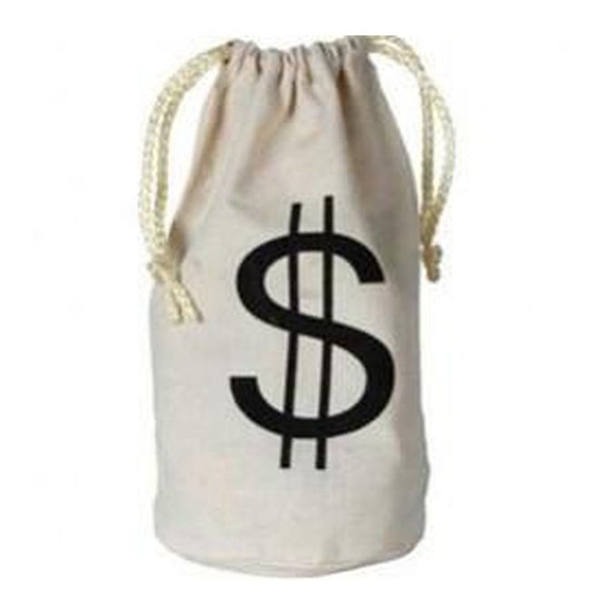 Money Bag $ With Drawstring - Jokers Costume Mega Store