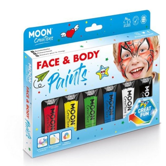 Moon Creations Face & Body Paint, Boxset Primary-Make up and Special FX-Jokers Costume Mega Store