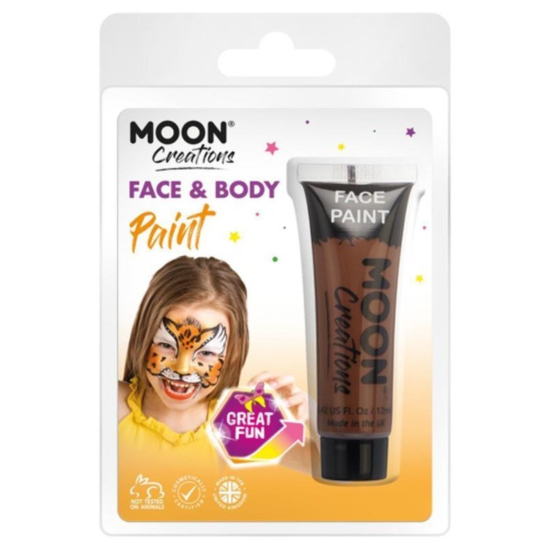Moon Creations Face & Body Paint, Brown-Make up and Special FX-Jokers Costume Mega Store