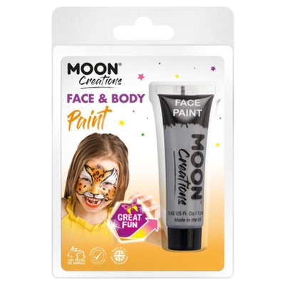 Moon Creations Face & Body Paint, Grey-Make up and Special FX-Jokers Costume Mega Store