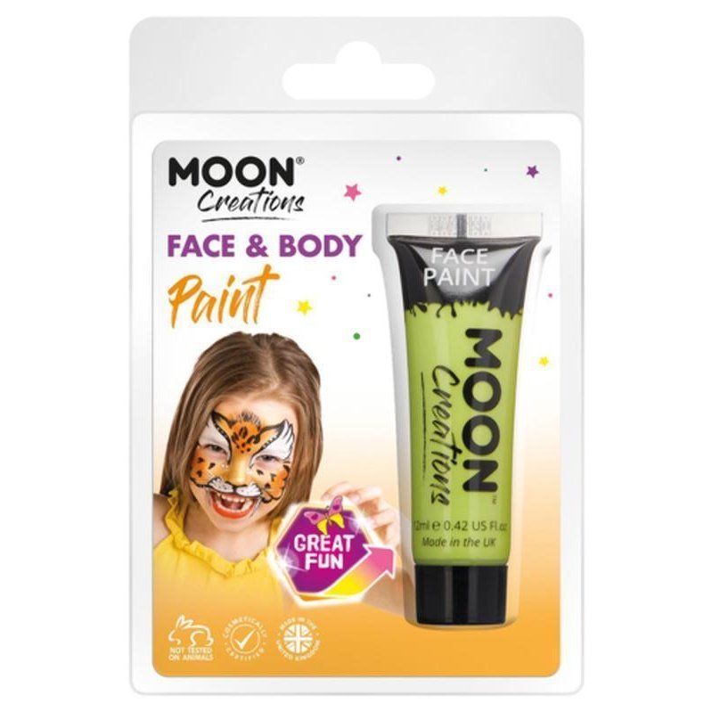 Moon Creations Face & Body Paint, Lime Green-Make up and Special FX-Jokers Costume Mega Store