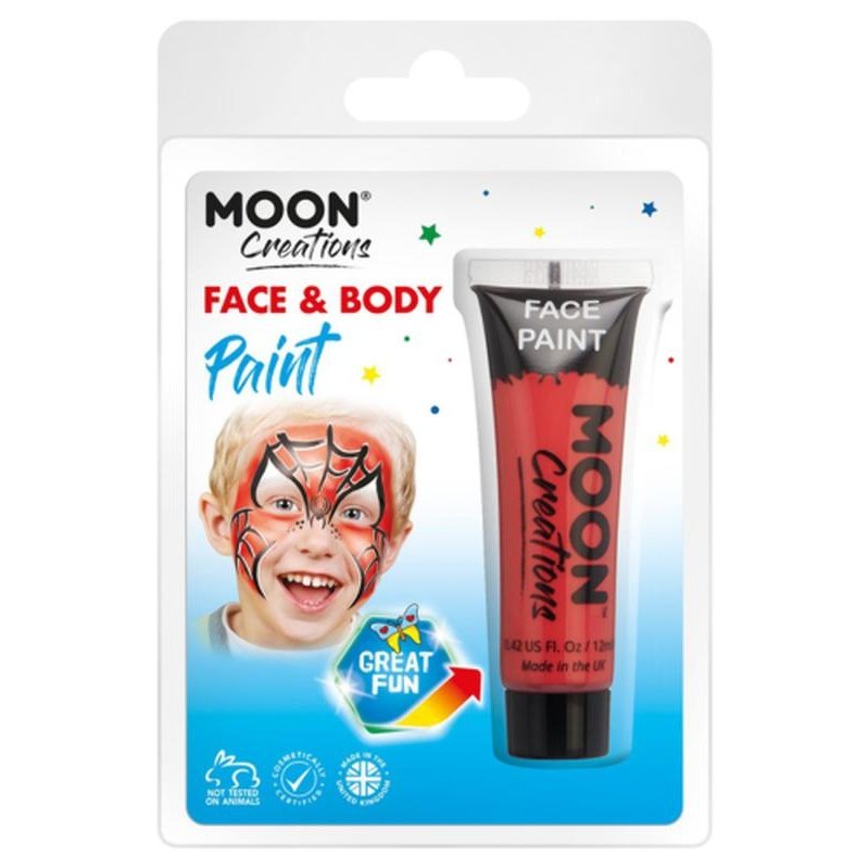 Moon Creations Face & Body Paint, Red-Make up and Special FX-Jokers Costume Mega Store