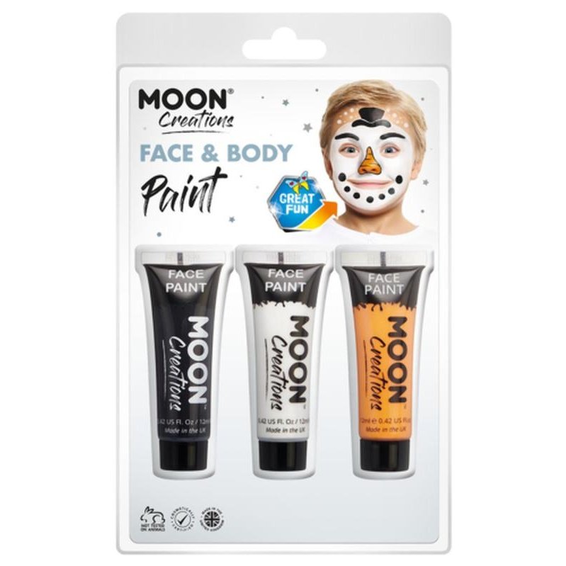 Moon Creations Face & Body Paint, Snowman-Make up and Special FX-Jokers Costume Mega Store