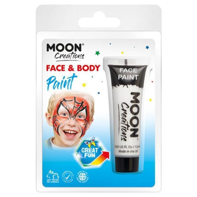 Moon Creations Face & Body Paint, White-Make up and Special FX-Jokers Costume Mega Store
