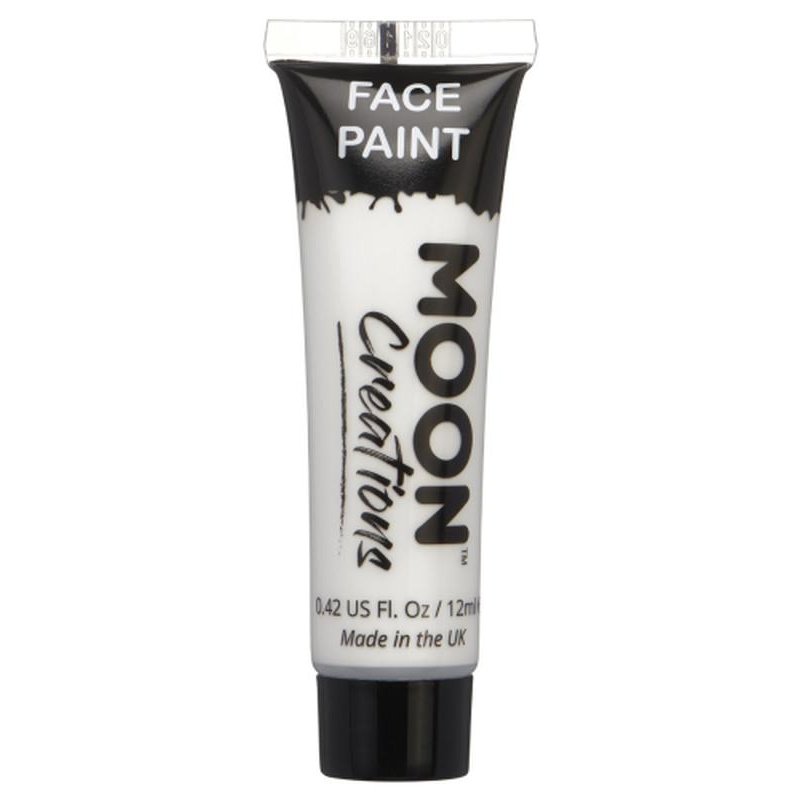Moon Creations Face & Body Paint, White-Make up and Special FX-Jokers Costume Mega Store