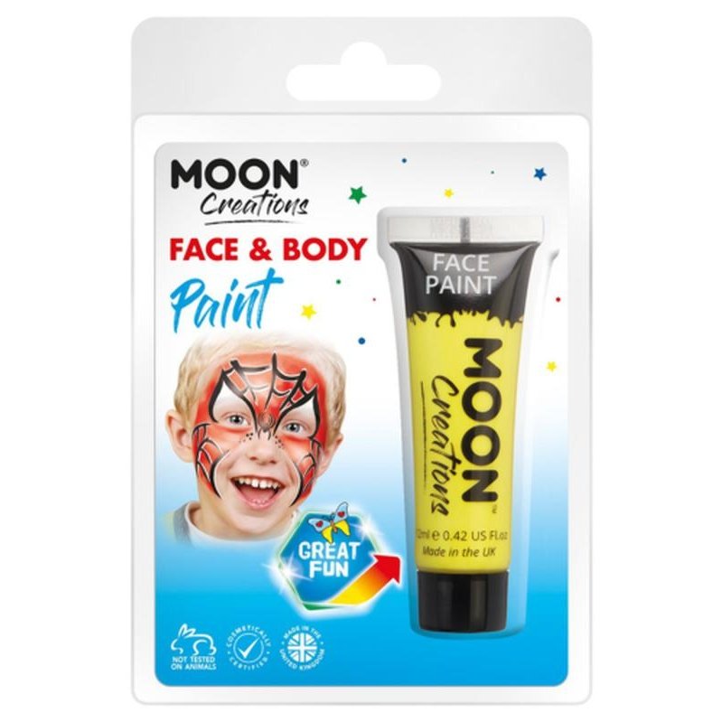 Moon Creations Face & Body Paint, Yellow-Make up and Special FX-Jokers Costume Mega Store