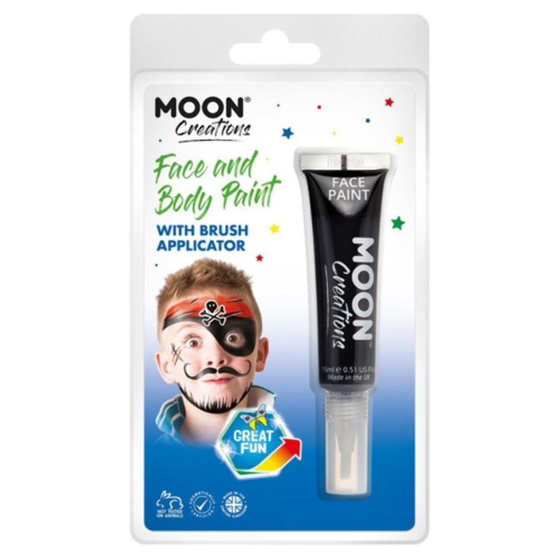 Moon Creations Face & Body Paints, Black-Make up and Special FX-Jokers Costume Mega Store