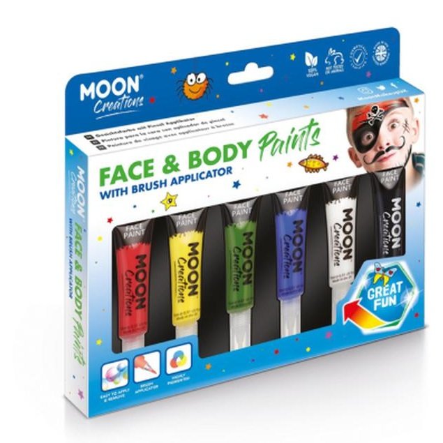 Moon Creations Face & Body Paints, Boxset Primary-Make up and Special FX-Jokers Costume Mega Store