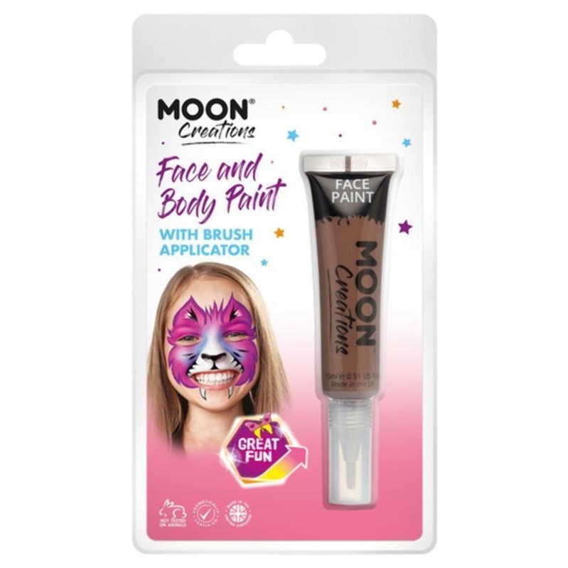 Moon Creations Face & Body Paints, Brown-Make up and Special FX-Jokers Costume Mega Store