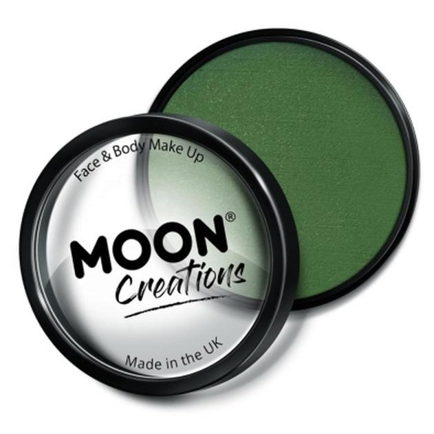 Moon Creations Pro Face Paint Cake Pot, Army Green-Make up and Special FX-Jokers Costume Mega Store