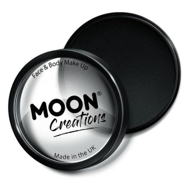 Moon Creations Pro Face Paint Cake Pot, Black-Make up and Special FX-Jokers Costume Mega Store