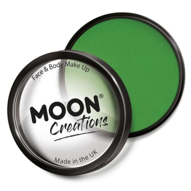 Moon Creations Pro Face Paint Cake Pot, Bright Green-Make up and Special FX-Jokers Costume Mega Store