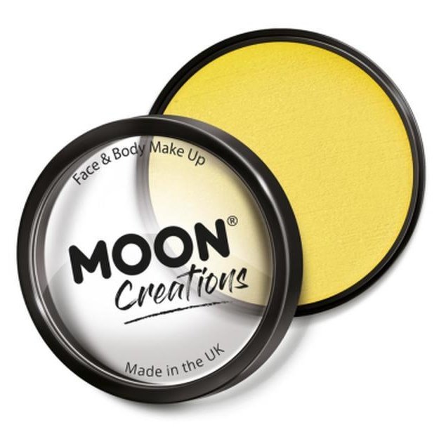Moon Creations Pro Face Paint Cake Pot, Bright Yellow-Make up and Special FX-Jokers Costume Mega Store