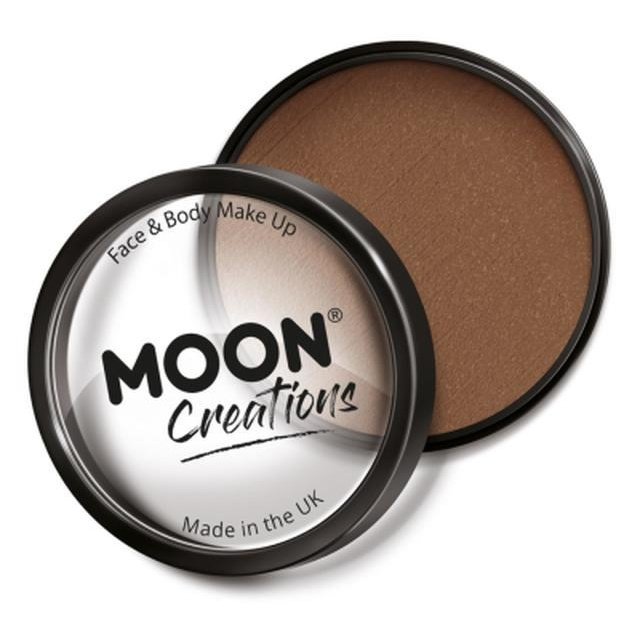 Moon Creations Pro Face Paint Cake Pot, Brown-Make up and Special FX-Jokers Costume Mega Store