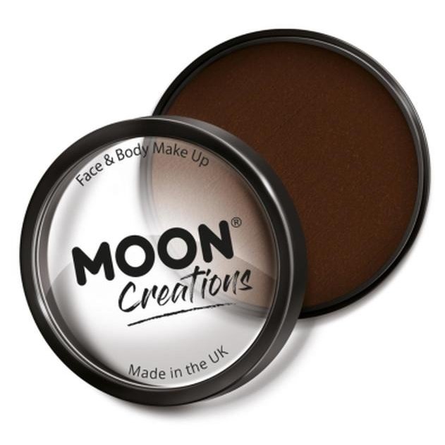 Moon Creations Pro Face Paint Cake Pot, Dark Brown-Make up and Special FX-Jokers Costume Mega Store