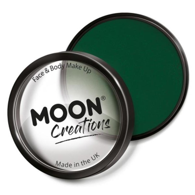 Moon Creations Pro Face Paint Cake Pot, Dark Green-Make up and Special FX-Jokers Costume Mega Store