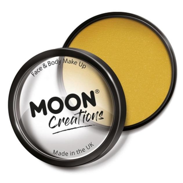 Moon Creations Pro Face Paint Cake Pot, Golden-Make up and Special FX-Jokers Costume Mega Store