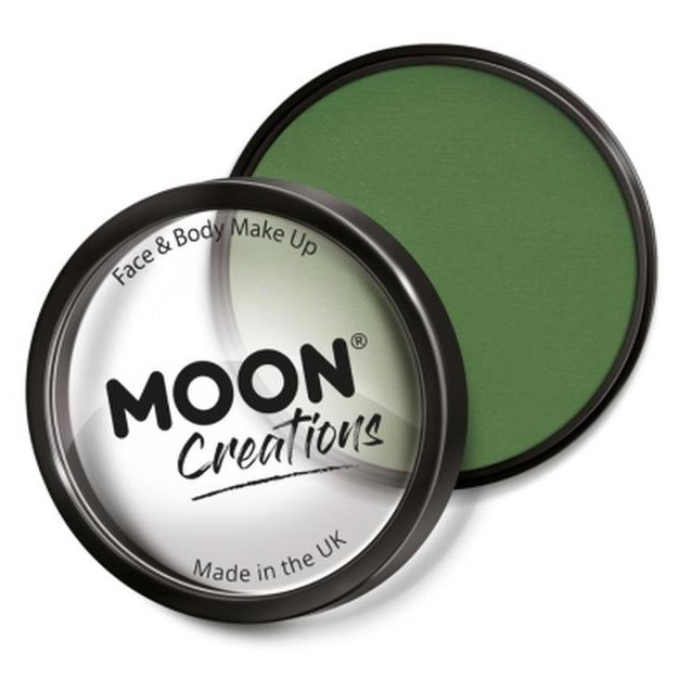 Moon Creations Pro Face Paint Cake Pot, Green-Make up and Special FX-Jokers Costume Mega Store