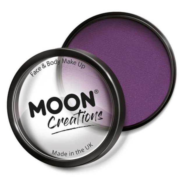 Moon Creations Pro Face Paint Cake Pot, Purple-Make up and Special FX-Jokers Costume Mega Store