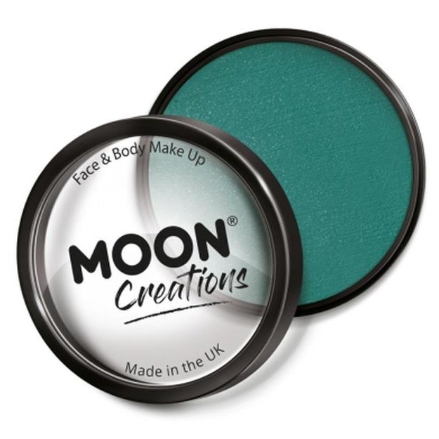 Moon Creations Pro Face Paint Cake Pot, Teal-Make up and Special FX-Jokers Costume Mega Store
