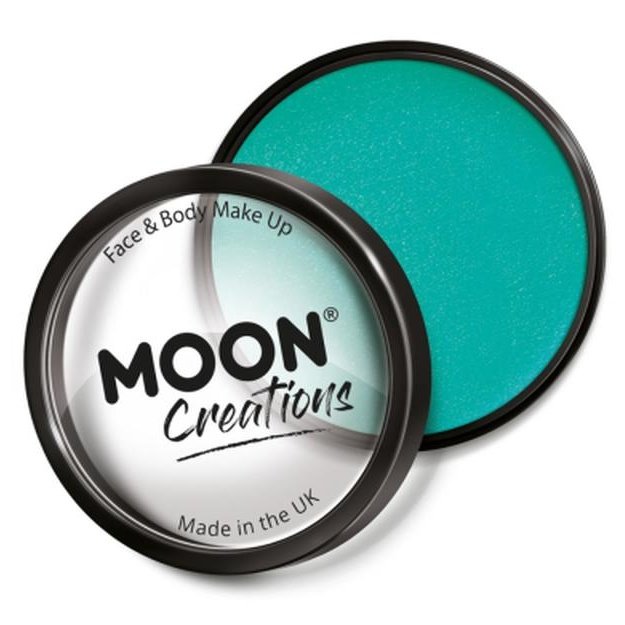Moon Creations Pro Face Paint Cake Pot, Turquoise-Make up and Special FX-Jokers Costume Mega Store