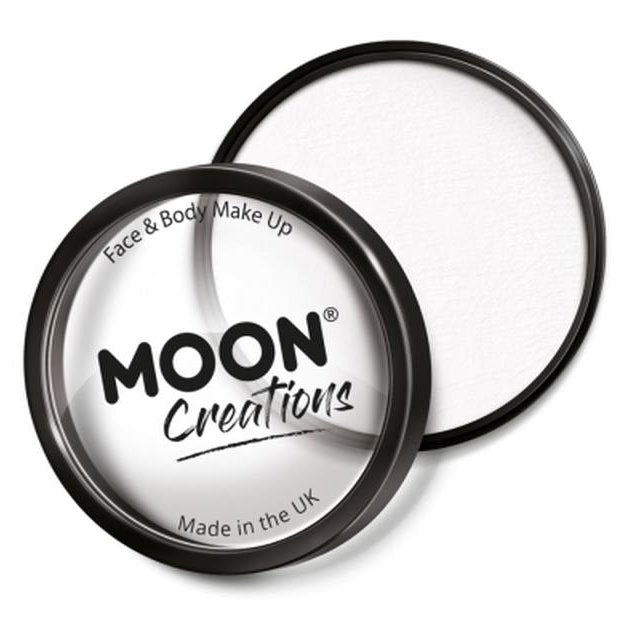 Moon Creations Pro Face Paint Cake Pot, White-Make up and Special FX-Jokers Costume Mega Store