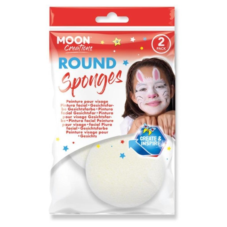 Moon Creations Round Sponge,-Make up and Special FX-Jokers Costume Mega Store