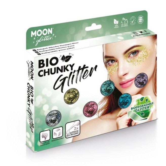 Moon Glitter Bio Chunky Glitter, Assorted-Make up and Special FX-Jokers Costume Mega Store