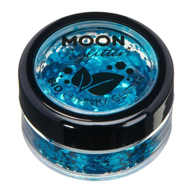 Moon Glitter Bio Chunky Glitter, Blue-Make up and Special FX-Jokers Costume Mega Store