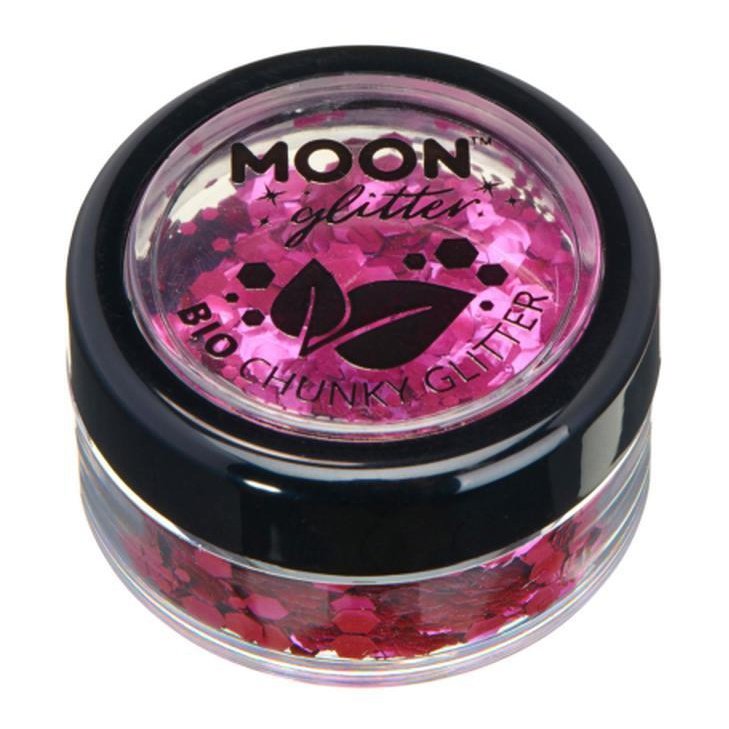Moon Glitter Bio Chunky Glitter, Pink-Make up and Special FX-Jokers Costume Mega Store
