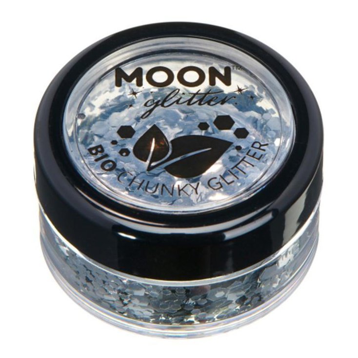 Moon Glitter Bio Chunky Glitter, Silver-Make up and Special FX-Jokers Costume Mega Store