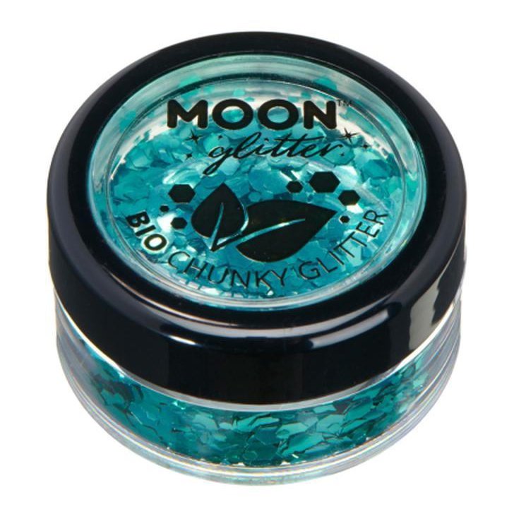 Moon Glitter Bio Chunky Glitter, Turquoise-Make up and Special FX-Jokers Costume Mega Store