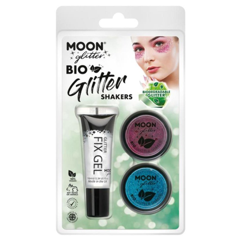 Moon Glitter Bio Glitter Shakers, Dark Rose, Blue-Make up and Special FX-Jokers Costume Mega Store