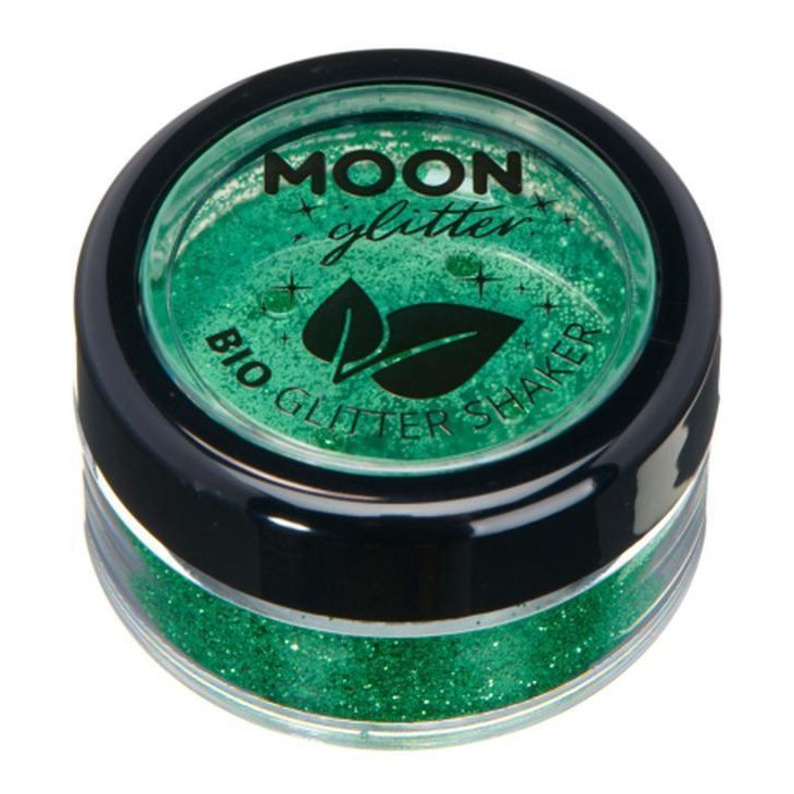 Moon Glitter Bio Glitter Shakers, Green-Make up and Special FX-Jokers Costume Mega Store