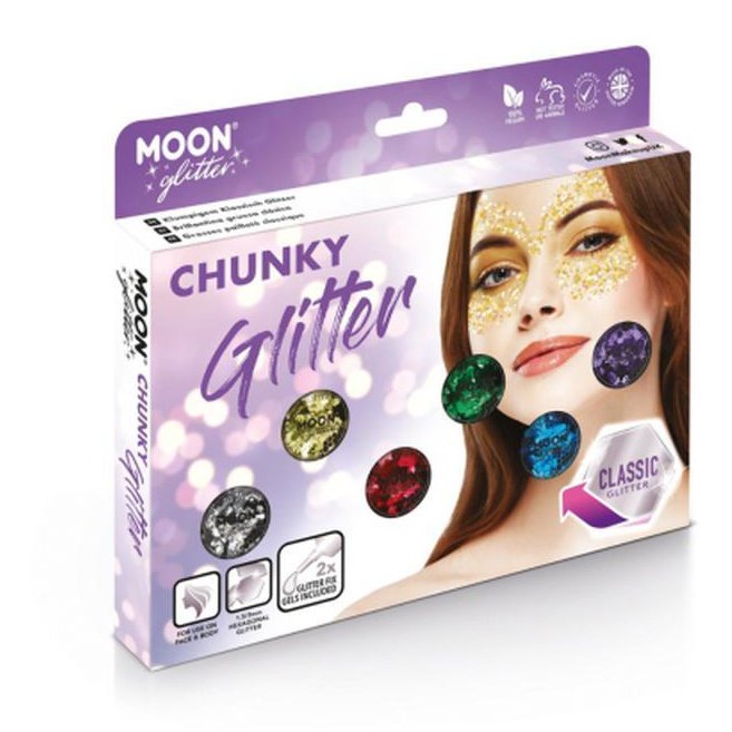 Moon Glitter Classic Chunky Glitter, Assorted-Make up and Special FX-Jokers Costume Mega Store