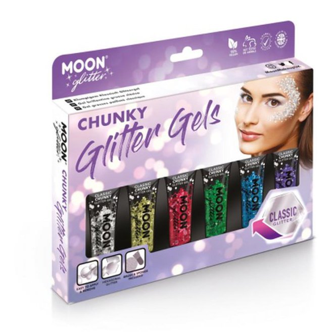 Moon Glitter Classic Chunky Glitter Gel, Assorted-Make up and Special FX-Jokers Costume Mega Store